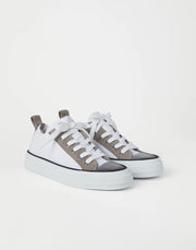 SNEAKERS IN MAGLIA E CAMOSCIO CON PRECIOUS TOE