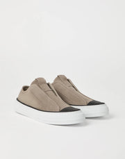 SNEAKERS SLIP-ON IN CAMOSCIO CON PRECIOUS TOE