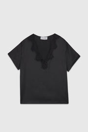 T-SHIRT DI RASO CON PIZZO