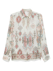 CAMICIA IN SETA STAMPA GEOMETRICA
