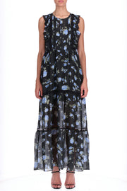 ABITO LUNGO COTONE E SETA STAMPA ROSE