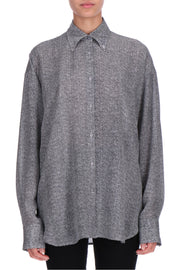 CAMICIA OVER IN SETA STAMPATA