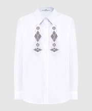 CAMICIA IN COTONE CON CRISTALLI