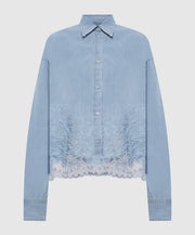CAMICIA IN COTONE LINO CON PIZZO