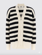OVERSIZED STRIPED COTTON CARDIGAN