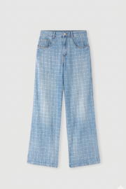 PANTALONE BAGGY IN DENIM JACQUARD CHECK