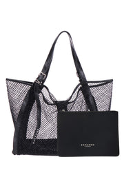 BORSA TOTE GRANDE A RETE DI STRASS