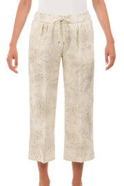 PRINTED LINEN TROUSERS