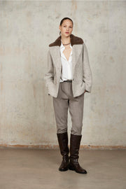 GIACCONE IN TWEED CON ECOPELLICCIA REMOVIBILE