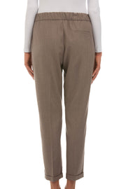 PANTALONE PULL UP IN FLANELLA DI LANA VERGINE