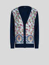 CARDIGAN WITH MORE PRINT SILK INSERTS