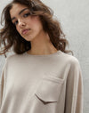 MAGLIA IN CASHMERE CON SHINY SHADOW POCKET