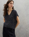 DAZZLING CABLE KNIT SILK AND LINEN VEST