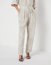 SLOUCHY TROUSERS IN LESSIVÉ LINEN RAMAGE PRINT