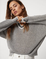 ACTIVE DAZZLING SWEATER IN ENGLISH RIBBED LINEN