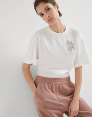 T-SHIRT IN JERSEY DI COTONE CON PRECIOUS FLOWER CREST