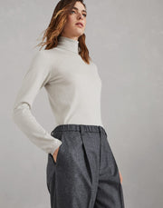 BAGGY PANTS IN VIRGIN WOOL AND CASHMERE FLANNEL