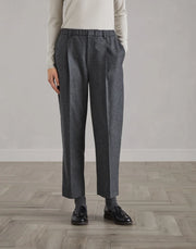 BAGGY PANTS IN VIRGIN WOOL AND CASHMERE FLANNEL