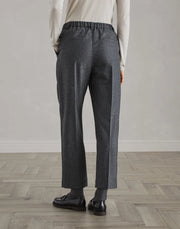 BAGGY PANTS IN VIRGIN WOOL AND CASHMERE FLANNEL