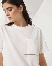 T-SHIRT IN JERSEY DI COTONE CON SHINY POCKET DETAIL