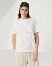 T-SHIRT IN JERSEY DI COTONE CON SHINY POCKET DETAIL