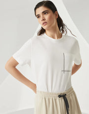 T-SHIRT IN JERSEY DI COTONE CON SHINY POCKET DETAIL