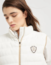PIUMINO SENZA MANICHE IN PIQUET DI COTONE TECHNO CON LOGO
