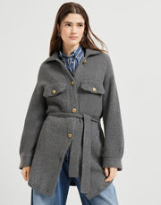 CARDIGAN IN LANA CASHMERE SETA COSTA INGLESE CON BOTTONI IN METALLO E CINTURA