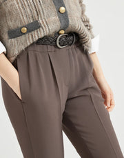 PANTALONE TAILORED JOGGER IN CRÊPE CADY DI SETA E ACETATO