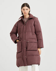 PIUMINO IN TAFFETÀ IDROREPELLENTE COTONE TECHNO CAPPUCCIO STACCABILE E SHINY ZIPPER