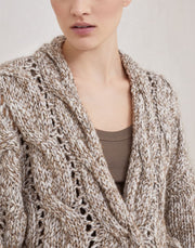 CARDIGAN DAZZLING CHINÉ IN LANA CASHMERE MOHAIR A TRECCIA