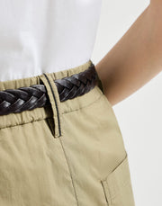 LIGHTWEIGHT POPLIN TRACK PANTS WITH FIVE POCKETS AND CHARM