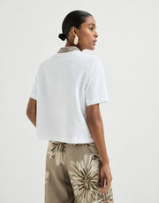 POLO IN JERSEY DI COTONE CON DAZZLING KNIT COLLAR