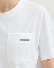COTTON JERSEY T-SHIRT WITH SHINY LABEL