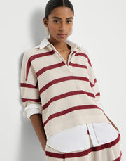 POLO RIGATA IN MAGLIA A RETE DI COTONE