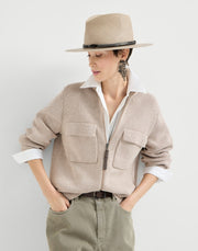 OUTERWEAR IN MAGLIA DOUBLE DI COTONE DIAMANTE