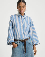 CAMICIA IN POPELINE RIGA SHADOW DI COTONE CON MONILE