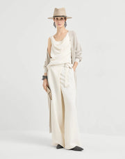 LONG SPARKLING NET CARDIGAN IN COTTON