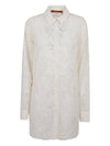 CAMICIA LUNGA CON RICAMO FLOREALE E PIZZO