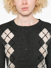 CARDIGAN A ROMBI E PAILLETTES