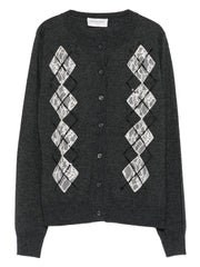 CARDIGAN A ROMBI E PAILLETTES