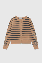 CARDIGAN A RIGHE CON RICAMI