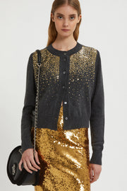 CARDIGAN WITH DEGRADÉ SEQUIN EMBROIDERY