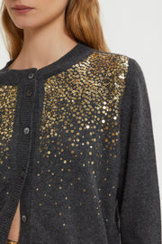 CARDIGAN CON RICAMO DI PAILLETTES DEGRADÉ