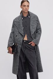 CAPPOTTO IN TWEED LANA DOUBLE CON LOGO GIOIELLO