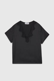 T-SHIRT DI RASO CON PIZZO