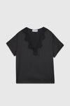 T-SHIRT DI RASO CON PIZZO