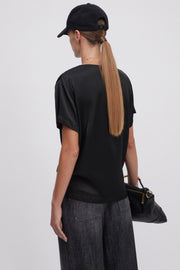 T-SHIRT DI RASO CON PIZZO