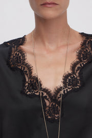 T-SHIRT DI RASO CON PIZZO