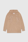 FELPA IN MAGLIA CON CAPPUCCIO E RICAMO IN LANA